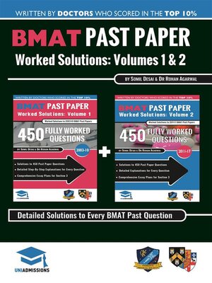 cover image of BMAT Past Paper Worked Solutions Volume 1 & 2